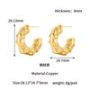 Venda direta transfronteiriça 18K ouro moda personalidade brincos brincos C-em forma de inverno oco novo nicho design brincos atacado
