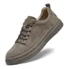 Sapatos Casuais Masculinos Tamanho Grande 45 Pele de Porco 46 Tênis Versáteis da Moda 47 Respiráveis Costurados à Mão Bico Redondo Sapatos de Couro Retrô