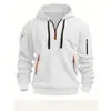 Sudadera con capucha para hombre 2024 Primavera y Otoño Transfronteriza Cremallera Múltiples Bolsillos Sudadera con capucha Chaqueta Deportiva Casual para Hombre
