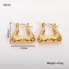 Pendientes de Acero Inoxidable Transfronterizos para Mujer, Clips para Orejas de Círculo Irregular Geométrico de Moda, Pendientes de Acero de Titanio Dorado al por Mayor