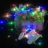Caja de Batería de Botón Ledcr2032 Cadena de Luces de Cable de Cobre Luces Navideñas Impermeables Luces de Cable de Cobre para Interiores 1m Cálido Súper Brillante