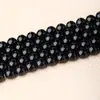 Obsidiana Negra Dorada Natural Cuentas Sueltas Pulsera Larga para Joyería Colgante con Cuentas para DIY Retorcida a Mano con Cuentas Redondas de Obsidiana