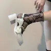 Calcetines de Malla con Encaje Estilo Lolita Europeo y Americano para Mujer, Estilo Delgado de Verano, Calcetines hasta la Mitad de la Pantorrilla, Calcetines para Zapatos Mary Jane