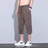 Fabricante Directo Pantalones de Seda Helada Verano Finos Transpirables Casuales Elásticos Pantalones Cortos para Hombre Versátiles Shorts de Rayas Meteoro