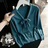 Tiro real Otoño/Invierno 2026 Suéter Engrosado de Punto de Lana Holgado Ropa de Punto Elegante con Línea Abrigo de Punto para Mujer