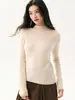 26 nueva colección de otoño: Suéter de punto 100% cachemir puro con cuello semi-alto, diseñado para ser favorecedor, de manga larga y fácil de poner.