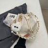 Drawstring Moda elegante ombro Crossbody Bag Mulheres 2024 Primavera e Verão Novo All-match Casual Bag coreano Bucket Bag Mulheres