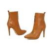 Botas de tornozelo de bico fino de comércio exterior com zíper frontal, nova coleção outono/inverno 2026, salto fino, botas femininas de corte baixo, disponíveis no AliExpress