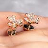 Brincos Cao Shi Flor de Diamante Retro Francês Alto Padrão Sentido Temperamento Feminino Brincos Totalmente Diamantados Transfronteiriços Novos Brincos