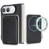 Adecuado para iPhone Duo: Funda de teléfono magnética 2 en 1 con ranuras para tarjetas, carga inalámbrica MagSafe y cubierta protectora de cuero