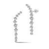 Nuevos pendientes de plata de ley S925 para mujer incrustados con circonita fila completa de diamantes pendientes pendientes pendientes borla transfronteriza