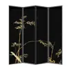 Biombo Decorativo Plegable Negro Estilo Francés para Sala de Estar, Vestíbulo, Oficina, Pared de Fondo de Sofá, Pantalla Decorativa Plegable Móvil para la Entrada