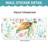 Decoração de Parede para Casa com Animais Marinhos de Verão Adesivos de Parede Pvc Autoadesivo Grupo de Golfinhos e Peixes Adesivos para Janela de Vidro Banheiro