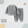 Conjunto Engrosado de Otoño e Invierno para Bebés y Niños Pequeños, Conjunto de Bebé para Niños y Niñas con Pantalones y Cárdigan, Conjunto de Dos Piezas Cálido para Casa