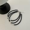 S925 prata esterlina estilo coreano nicho design ágata preta pulseira de prata quebrada estilo coreano moda simples jóias