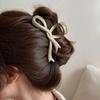 Pinza para el pelo con lazo esmerilado de otoño e invierno para mujer 2024 Pinza de tiburón ensanchada Pinza de agarre Pinza de tiburón con gran cinta Pinza versátil