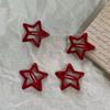 Otoño e invierno Nuevo retro rojo estrella de cinco puntas pinza BB Nuevo Año rojo estrella pinza lateral niña estudiante horquilla clip para flequillo mujer