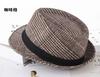 Sombrero de copa de otoño para hombre con ala de tela escocesa, sombrero de copa pequeño, sombrero de jazz para personas de mediana edad y mayores, sombrero de otoño e invierno para hombre, sombrero casual