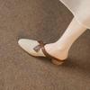 Meias Sapatilhas Femininas Retro com Recortes na Ponta do Pé 2025 Novas Sandálias de Verão em Couro Macio com Bico Fino para Usar com Saias e Sapatos Mule de Salto Grosso