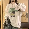 Sudadera estampada de cuello redondo, estilo forro polar para primavera/otoño/invierno, nueva colección 2026, talla grande, corte holgado, diseñada para figuras curvilíneas, top único y elegante, algodón