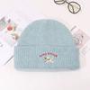 Cachorro Nuevo Lindo Que Combina Con Todo Bordado Tejido Lana Gorro Cálido Cara Otoño e Invierno Gorro Otoño e Invierno Frío Gorro Gorro para la Cabeza