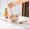 Tazón de Matcha de Corazón Cerámico con Pico Juego de Té Matcha Japonés Juego de 7 Piezas Tazón Batidor de Té Caja de Regalo Suministro Exclusivo Transfronterizo