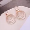 Pendientes de aro redondos de moda de múltiples capas Pendientes nuevos europeos y americanos Accesorios de moda populares personalizados