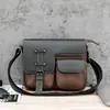 Bolso Mensajero de Cuero Genuino de Alta Gama para Hombre Bolso de Hombro Retro de Vaqueta para Hombre Diseño de Nicho Bolso Cruzado de un Solo Hombro