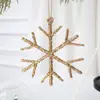 Diseño Propio Swanlace Lentejuela Grande Champagne Copo de Nieve Bastón Estrella de Cinco Puntas Árbol de Navidad Estrella Colgante Colgante