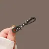 Elegante Pasador de Perlas para Mujer Lazo Negro Pinza Negra Avanzada Pinza Lateral Pinza para Flequillo Pinza Simple de Pico de Pato