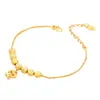 Pulsera de Cadena Hueso de Serpiente Latón Chapado en Oro Pulsera de Bolsa de la Suerte de Oro de Arena Vietnamita Llave Giratoria y Transporte Múltiples Colgantes Disponibles