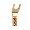 Enchufe Y chapado en oro de cobre puro, enchufe Y sin soldadura, enchufe U, cable de altavoz, cabeza banana, Oferta de fábrica