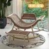 Mecedora, Sillón reclinable, Silla de ratán para uso en casa, Silla de ratán para balcón, Sillón de ratán para patio exterior, Silla perezosa para adultos, Mecedora de ocio