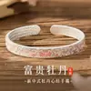 Pulseira de Prata Pura 9999 Esmaltada Rosa Claro Peônia Sutra do Coração Prata Esterlina para Mulheres Novo Estilo Chinês Pulseira Aberta Sólida de Prata