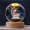 Luminária de mesa criativa de bola de cristal esculpida em 3D, enfeites de mesa, atacado de fábrica, decorações de cabeceira para comércio transfronteiriço