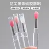 Pincel de Labios de Silicona con Tapa, Venta al por Mayor de Fabricante, Mango de Plástico, Mini Portátil para Brillo de Labios, Bálsamo Labial, Pincel Mezclador de Labios Maquillaje