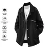 Otoño 2026 Nuevas Llegadas Tallas Grandes Chaqueta de Longitud Media para Hombre Holgada Solapa Estilo Montaña Exterior Cortavientos para Hombres Gordos