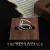 Colección de Anillos Geométricos de Zirconia Personalizados Vintage Lujo Accesible Anillo de Dedo Índice de Gama Alta Apertura Ajustable Joyería para Mano