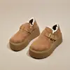 Sandálias Birkenstock femininas de camurça, nova coleção outono 2026, sola plataforma, que aumenta a altura, estilo retrô, sapatilhas de calçar fácil para mulheres baixinhas
