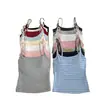 Camisola de Rayas Estilo Coreano para Mujer con Copas Integradas, Versátil para Usar como Ropa Interior o Exterior, Dulce Top con Tirantes Ajustables