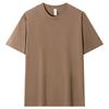 Camiseta de algodón de doble hilo pesado de 280 g, moderna, de manga corta y cuello redondo, algodón de fibra larga, hombro ligeramente caído, estilo Hong Kong, algodón puro americano para usar debajo