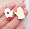Mezcla 20 Colgante de Aleación Navideño con Goteo de Aceite Rojo de Papá Noel Reno Copo de Nieve DIY Pulsera Accesorios de Joyería