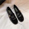 Nova Versão em Couro de Vaca 2026 Prelúdio de Natal~Tira com Fivela Estilo Chanel Couro Genuíno Salto Grosso Sapatos Mary Jane para Mulheres, Adequado para o Dia a Dia