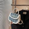 Bolsa de mão simples, elegante e suave, estilo rômbico, outono e inverno, nova, elegante, texturas, bolsa de ombro transversal, sela