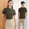 Polo personalizado de verano con solapa de Seda de Hielo de manga corta ropa de trabajo grupo Empresa Edificio Camiseta cultural personalizada LOGO impreso