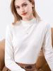 Camiseta Base de Modal y Algodón para Mujer Verano 2026, Estilo Básico con Cuello Mao Pequeño, Camiseta de Manga Larga Elástica para Interior