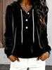 Sudadera con capucha para mujer, de manga larga, color liso, con botones y cordón, moda casual para otoño e invierno 2026, superventas