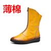 2019 Cremallera Frontal Hechas a Mano Estilo Europeo y Americano Botas Planas de Piel Calzado para Mujer Botines Talla 41 42 43