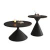 Mesa de centro extraíble de madera maciza de estilo francés, para apartamento pequeño, sala de estar, mesa auxiliar de estilo medio, mesa de té pequeña, mesa redonda moderna de tamaño simple