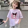 Top elegante y moderno de manga corta para niñas, niños grandes, moda de verano, estilo nuevo, algodón puro, fino, holgado, camiseta de manga corta para niñas